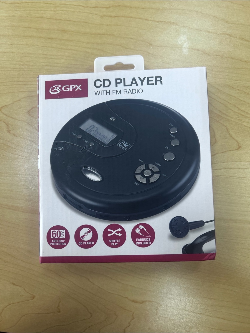 GPX Black Portable CD Player with FM Radio